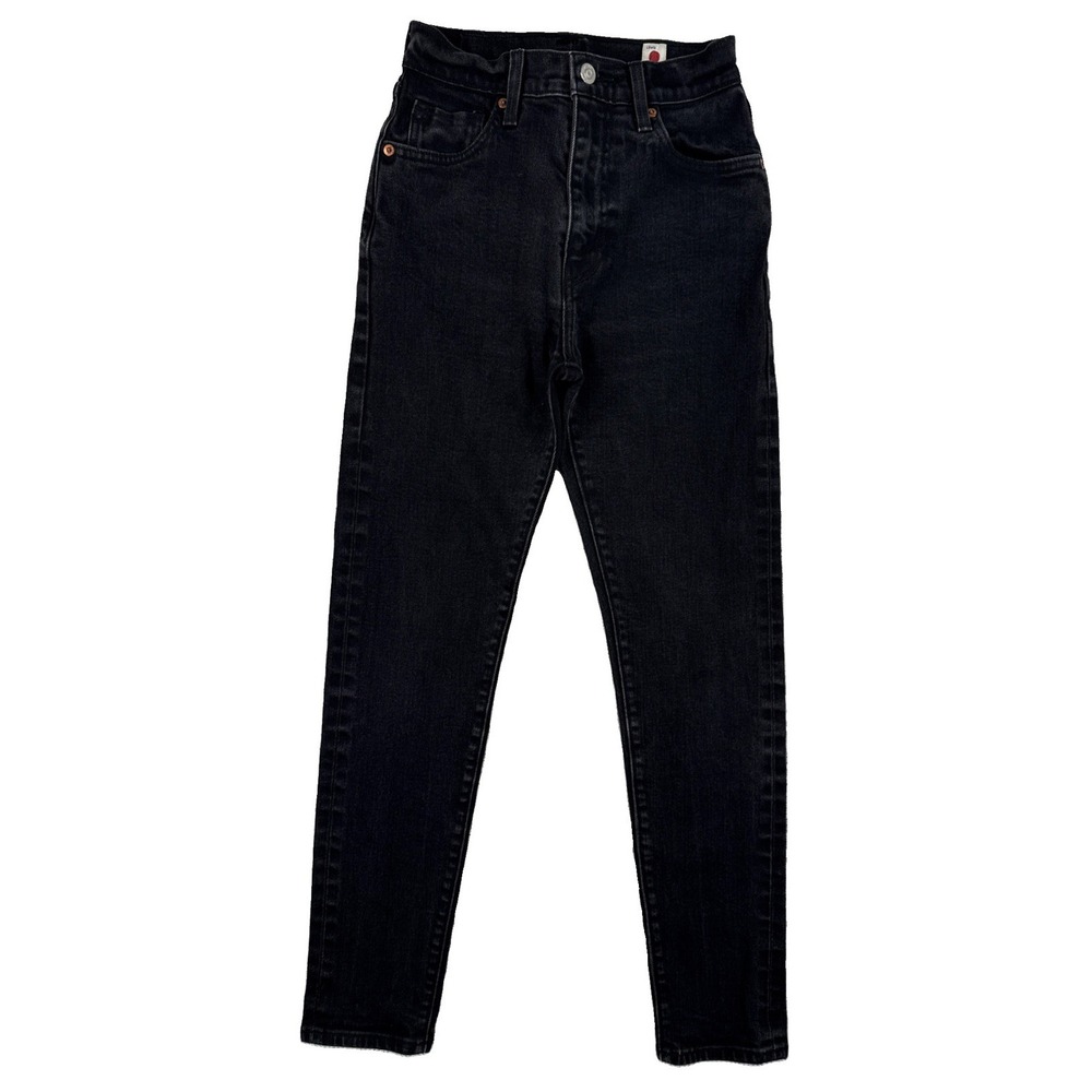 Levi's High Rise Slim Japanese Selvedge Black Denim Jeans 24 x 29 Blue Tab